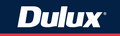 Dulux logo. White writing on a blue background with a red strip along the bottom.